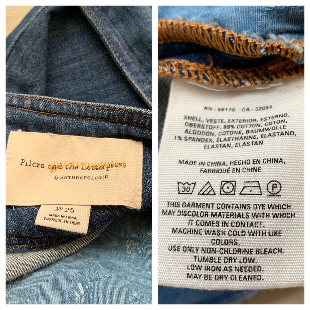 SOLD✨Anthropologie Pilcro Bibbed Denim Jumpsuit✨ - Picture 7 of 8